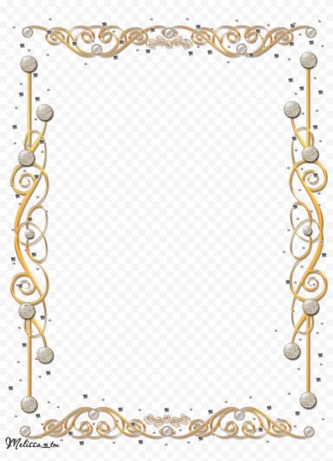 Invitation Gold Frame PNG File