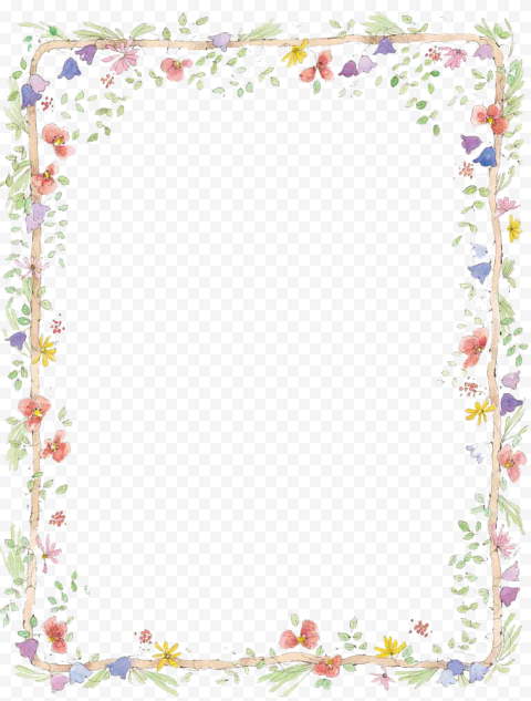 Flower Border Frame Transparent PNG