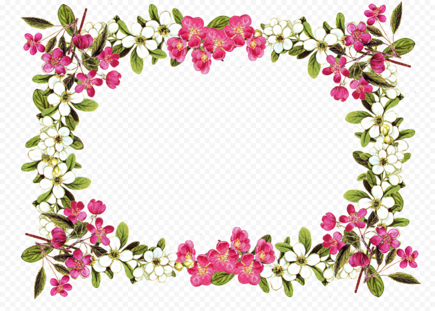 Flower Border PNG Isolated Transparent