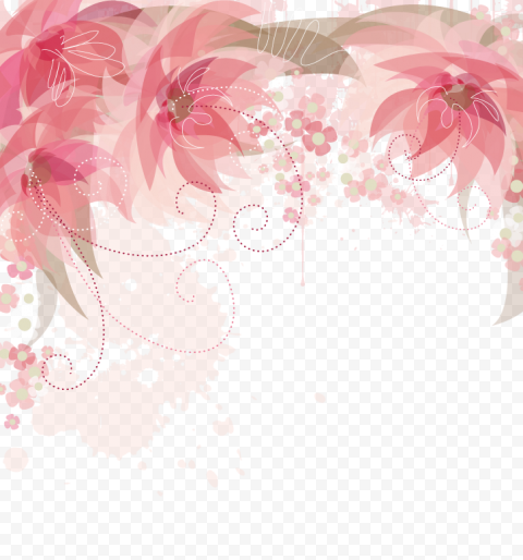 Flower Border Vector PNG Transparent