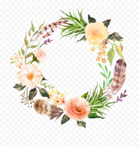Modern Floral Garland PNG File