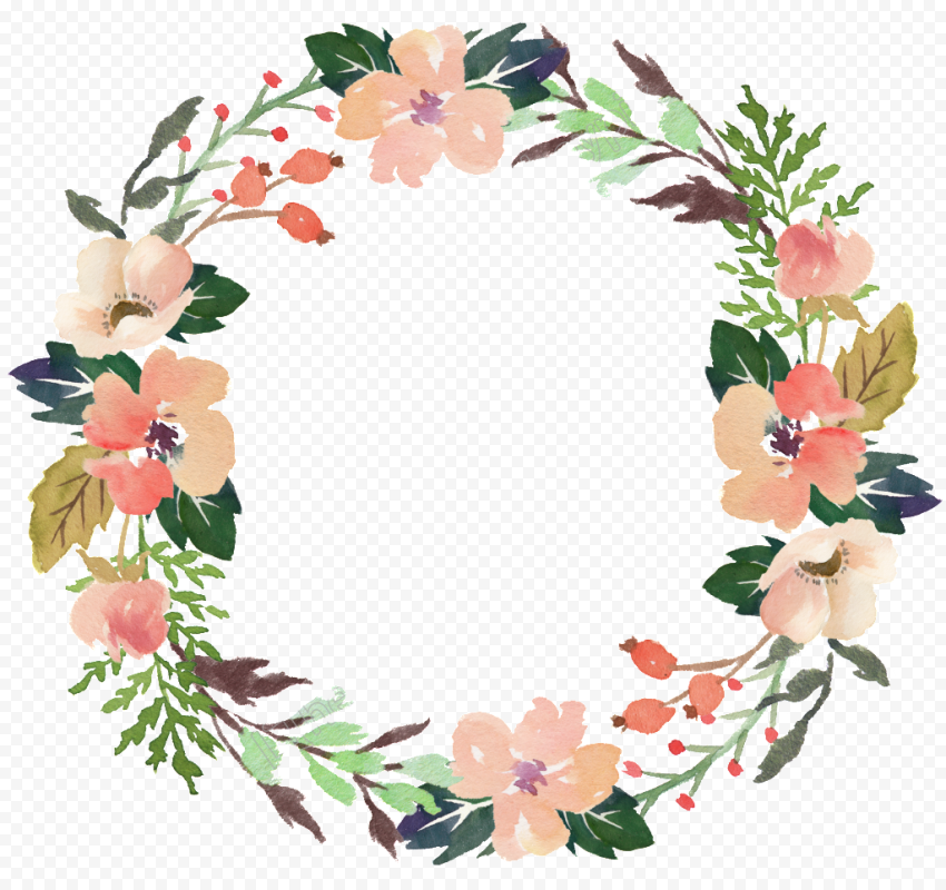 Modern Floral Garland PNG Pic