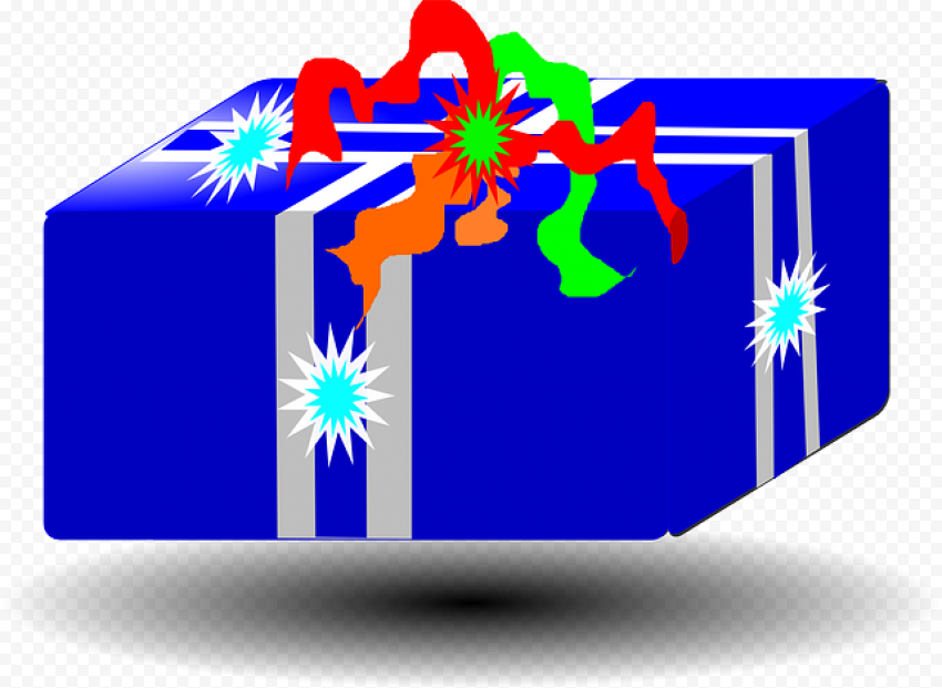 Blue Christmas Gift PNG Image