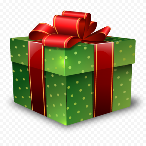 Green Christmas Gift PNG Transparent Image