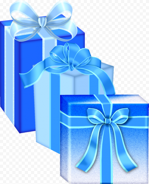 Blue Christmas Gift PNG Photo