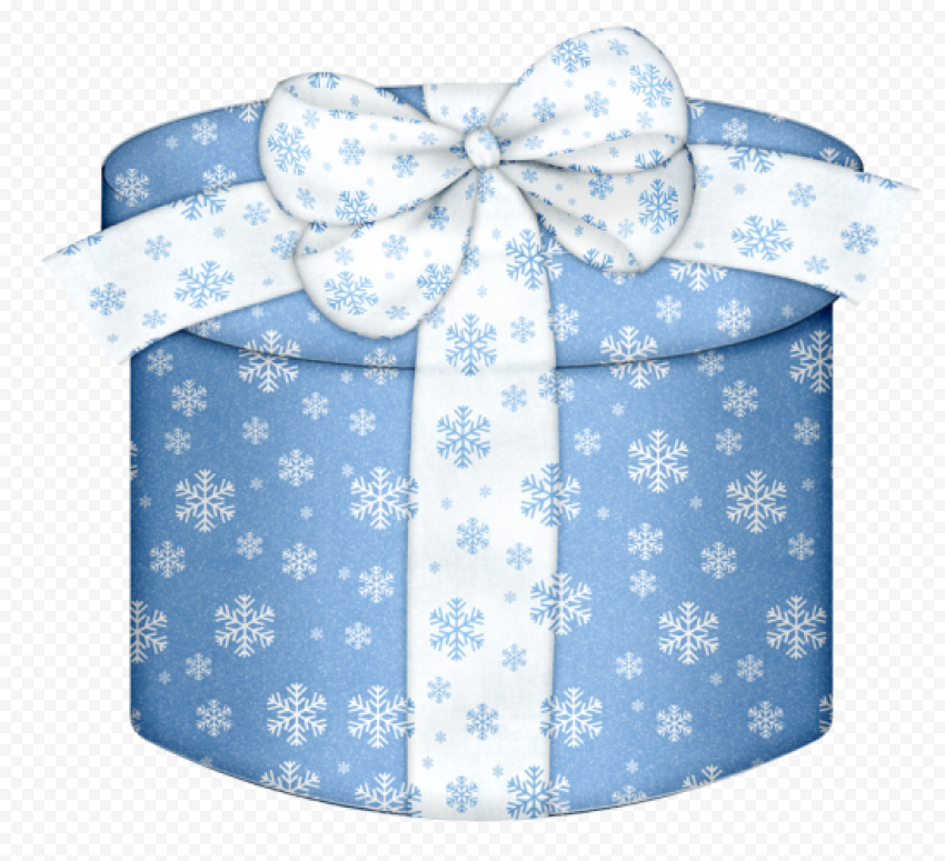 Blue Christmas Gift PNG Background Image