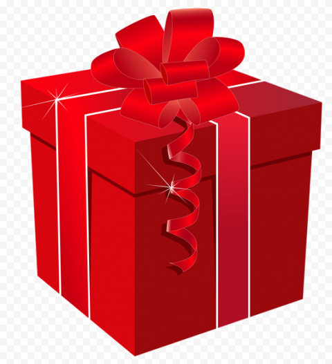 Red Christmas Gift PNG HD
