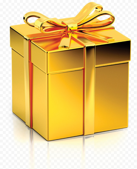 Gold Christmas Gift Transparent PNG
