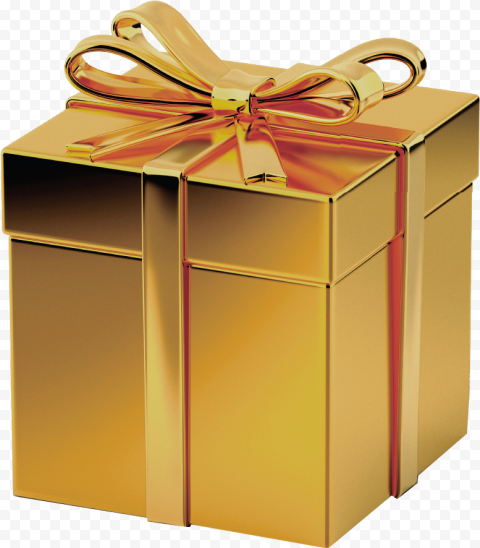 Gold Christmas Gift Transparent Background
