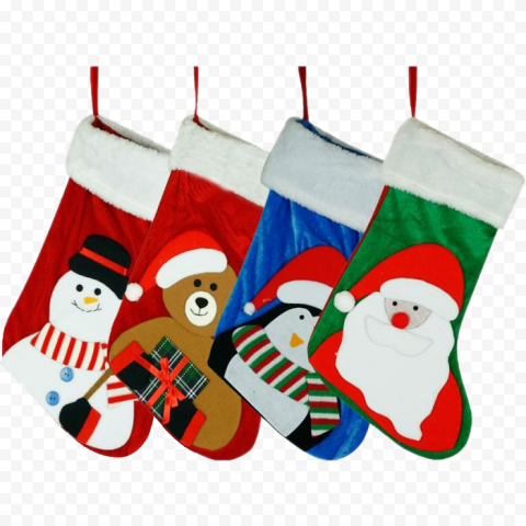 Santa Christmas Stockings PNG Clipart