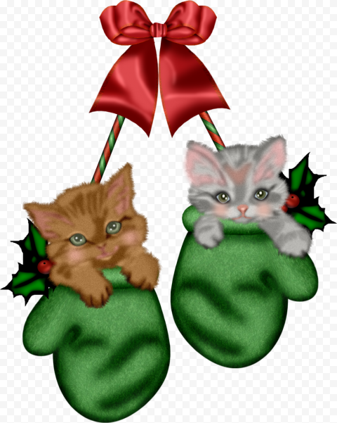 Vector Christmas Kitten PNG File