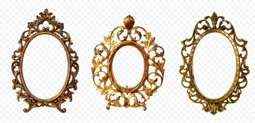 Gold Retro Decorative Frame PNG Photo