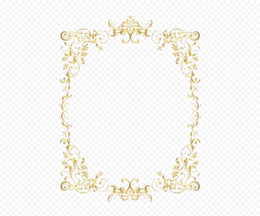 Gold Retro Decorative Frame Transparent Background