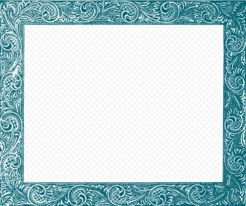 Square Teal Frame PNG HD