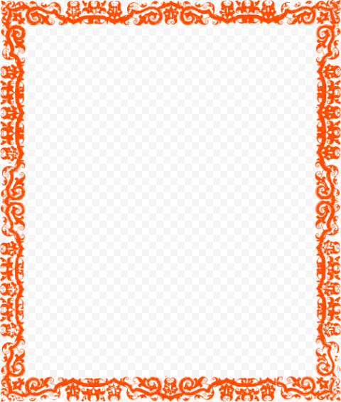 Orange Border Frame PNG Pic