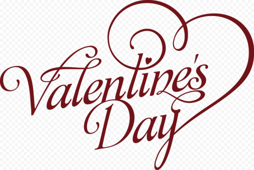 Heart Valentines Day Text PNG Image