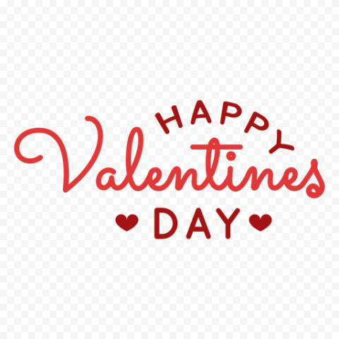 Red Valentines Day Text PNG File