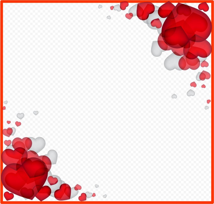 Love Valentines Day Border PNG