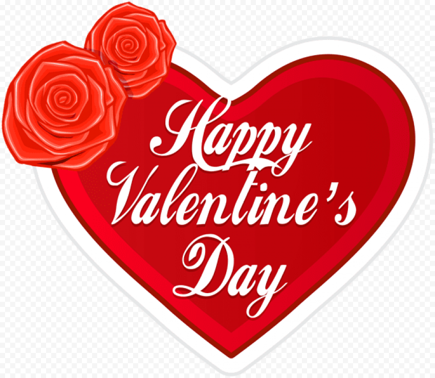 Valentines Day Heart Rose PNG