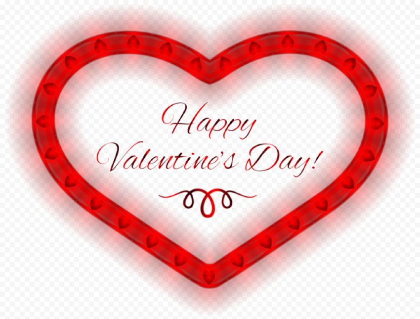 Valentines Day Heart Neon Light PNG