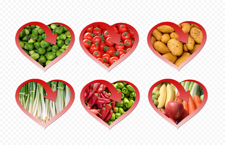 Vector Heart Vegetables PNG Clipart