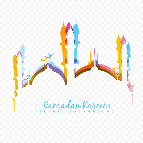Eid al Fitr Eid Mubarak Eid al Adha Ramadan Mosque, Islamic mosque color silhouette, Ramadan Kareem illustration, color Splash, culture, text