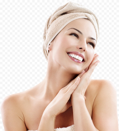 Smiling woman, Spa Facial Bathing Skin care Woman, beauty skin, cream, hair Accessory, face