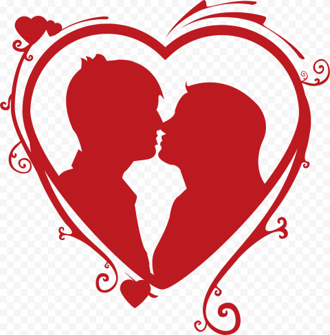 Couple heart, Heart Kiss couple Love, red love kissing couple, love, text, couple