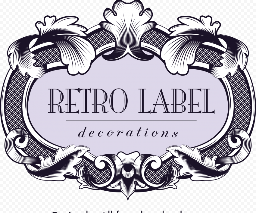 Vintage label template elegant symmetrical baroque decor