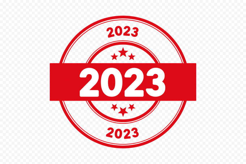 round 2023 stamp red