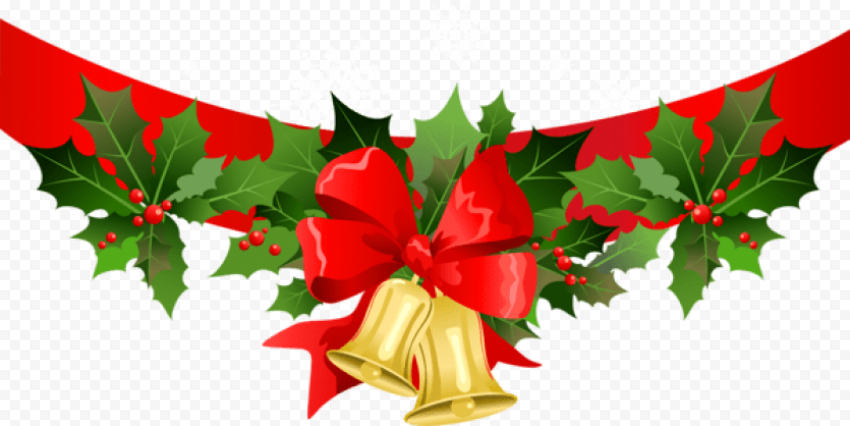 christmas banner with gold bells