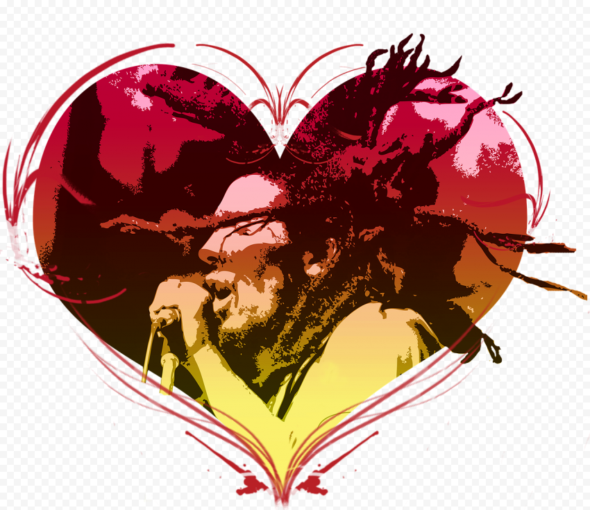 Jamaica Reggae Music, reggae, love, heart, poster