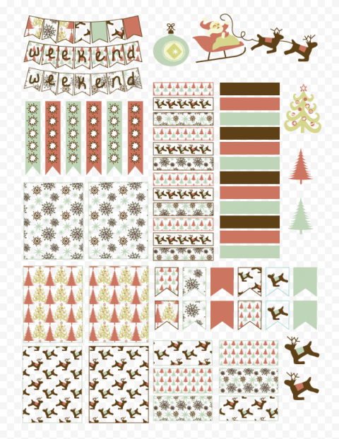 Christmas Stickers, Free Printing Christmas tree, planner, holidays, text, label