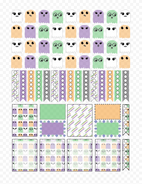 Sticker Erin Condren Design Organization Kavaii, planner, purple, blue, text