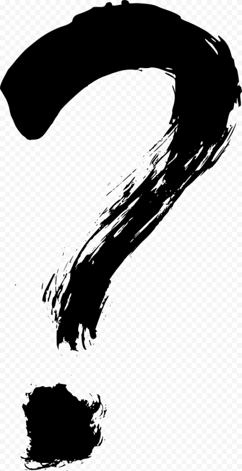 Question mark Paintbrush, QUESTION MARK, ink, monochrome, silhouette