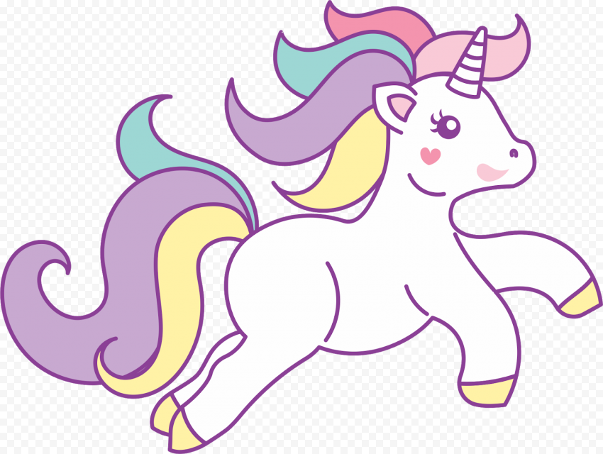 Multicolored unicorn illustration, Running Unicorn, topo, purple, legendary Creature, mammal