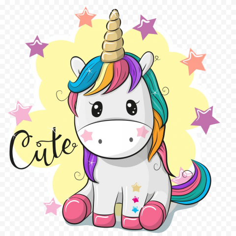 Party hat, Cartoon Unicorn, Cute Unicorn, Baby Unicorn, Sticker, Cartoon Unicorn, Cute Unicorn, Baby Unicorn