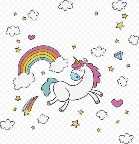 Unicorn with rainbow, Unicorn Drawing Illustration, Happy running unicorn, happy Halloween, text, cloud