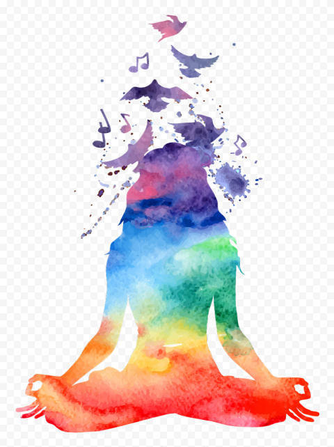 Chakra Meditation Watercolor painting Yoga, Yoga, computer Wallpaper, sports, bird