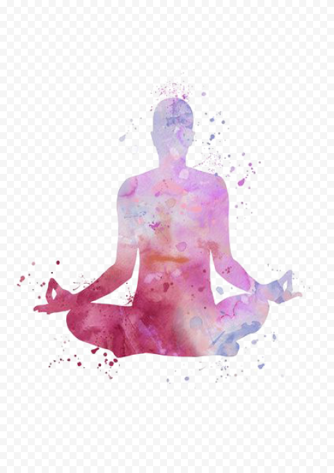 Hot yoga Lotus position Yoga Beginner Art, Yoga, person performing yoga illustration, watercolor Painting, purple, violet