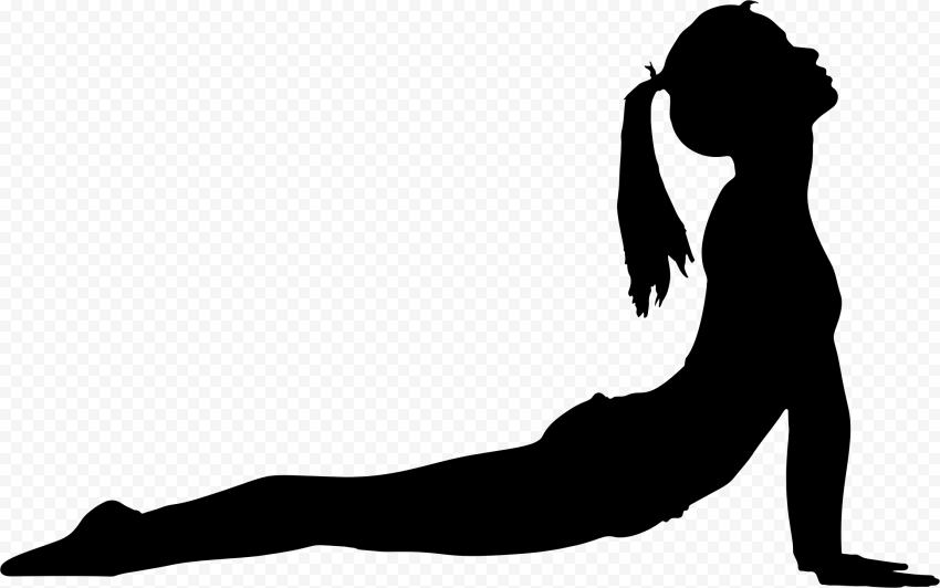 Silhouette Stretching Yoga, yoga girl, physical Fitness, animals, sport