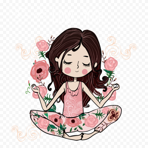 Woman doing yoga illustration, Yoga Cartoon T shirt, Yoga Girl, love, fitness, fashion Girl