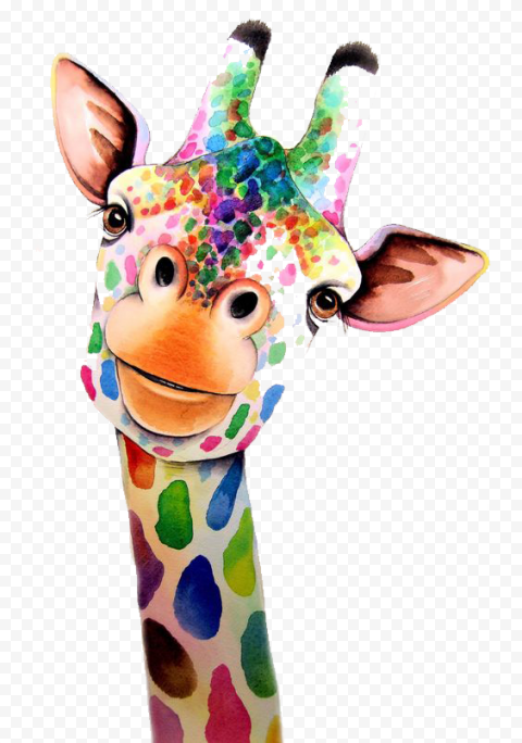 Giraffe illustration, Giraffe Watercolor painting, giraffe, painted, animals, hand
