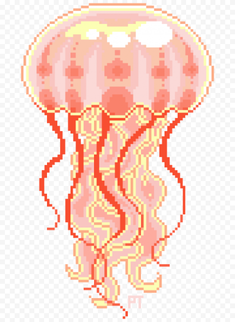 Jellyfish Pixel art Drawing, jellyfish, color, human Body, organ