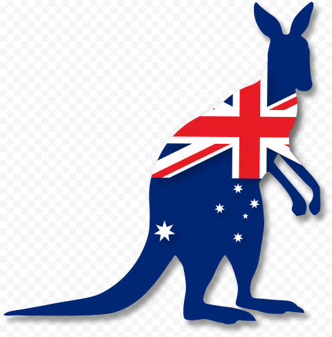 Kangaroo and Australia flag illustration, Flag of Australia Australian Federation Flag Australian Aboriginal Flag, kangaroo, blue, flag, animals
