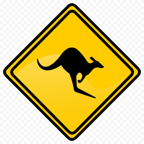 Kangaroo Warning sign, kangaroo, animals, warning Sign, logo