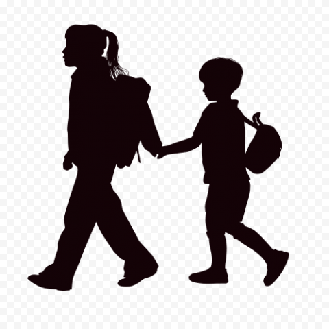 Silhouette of girl carrying boy, Child Silhouette, Children silhouettes children silhouettes, love, template, computer Network