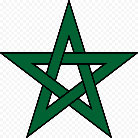 Green star illustration, Flag of Morocco Moroccan cuisine Five pointed star French protectorate in Morocco, Morocco, angle, flag, leaf
