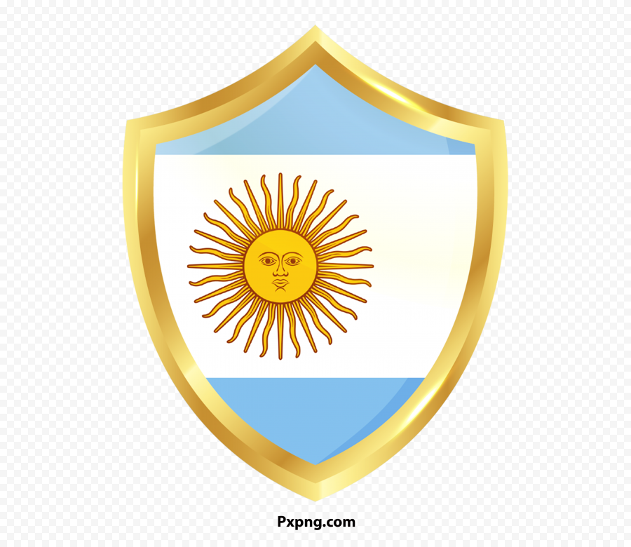 HD Argentina flag png with golden in borders PNG