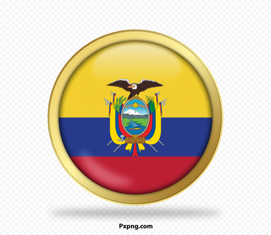 HD Vector  Ecuador Flag Gold Border  Transparent Background PNG